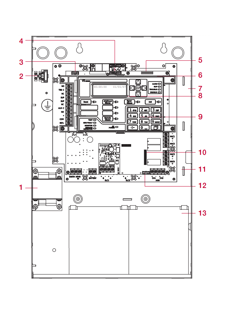 KIDDE F_VS1GSPKIT10 - Panel 64 Dispositivos Direccionables / 10 Detectores de Humo con Bases / 2 Estaciones Manuales / 2 Sirena con Estrobo