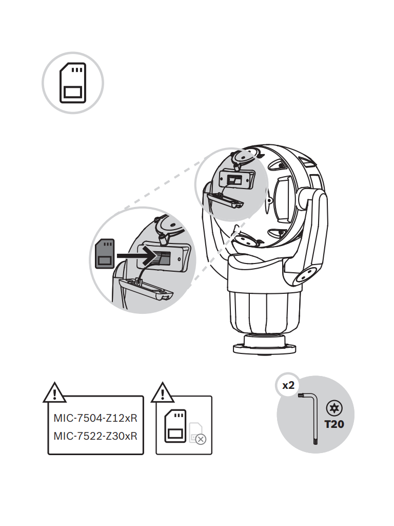 BOSCH V_MIC7504Z12WR - PTZ 8MP 12x IP68 mejorado / Blanca / MIC / IP ultra 7100i
