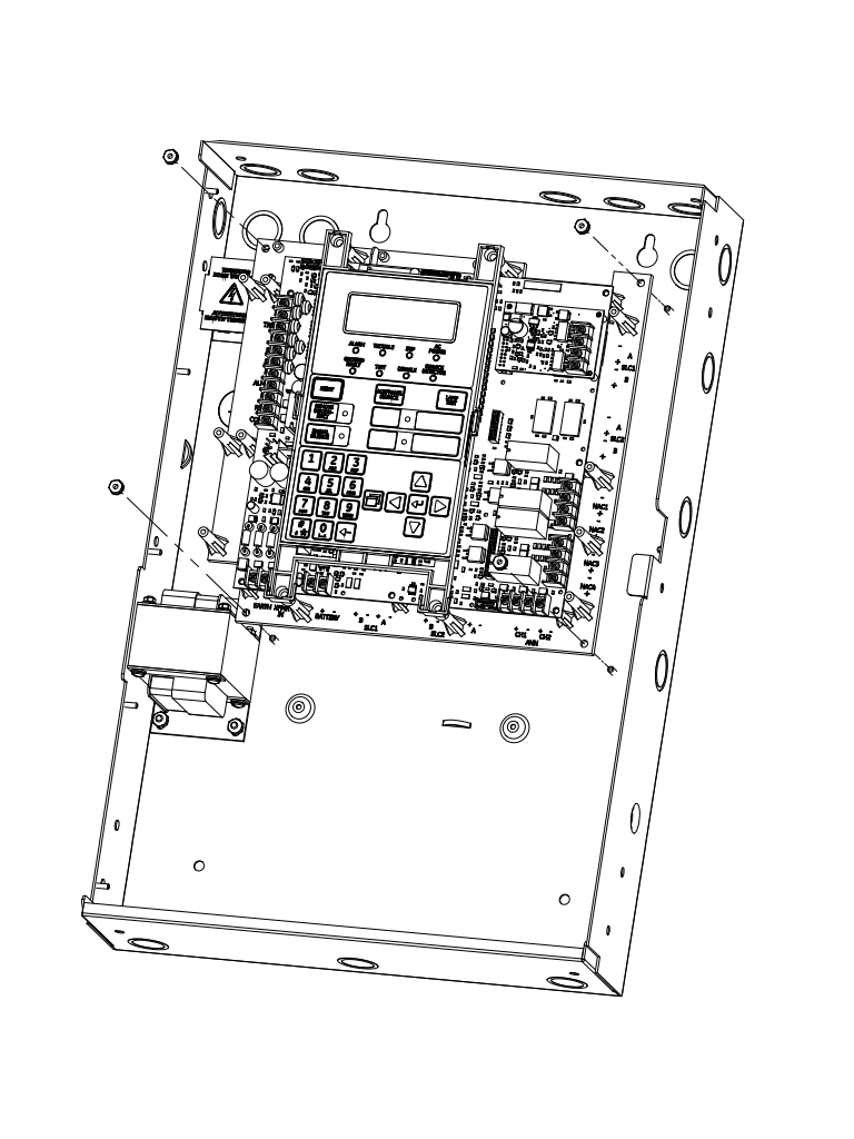 KIDDE F_FX64RSP - Panel de Alarma Contra Incendio / capacidad de 64 puntos / 2 NACs / Rojo / 110V / Español