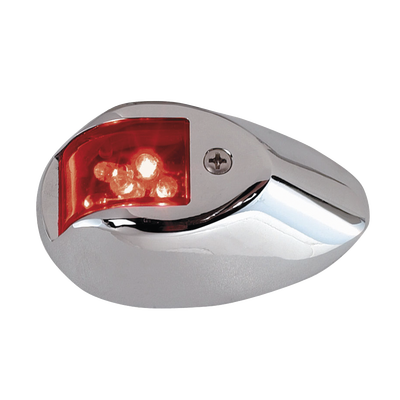 Set de Luces de Navegación Verticales Rojo / Verde con Carcasa en Cromo para Embarcaciones a Motor de Menos de 20 Metros