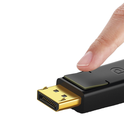 Cable DisplayPort 1.2 Macho a Macho | Longitud 5 Metros (16.40 Pies) | Versión DP1.2 | Soporta 4K@60Hz; 2K@144Hz | Soporta 3D | Color Profundo de 8 y 10 Bits | Blindaje Interno Múltiple | Cobre Estañado 28AWG | Botón de Liberación