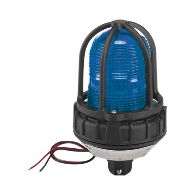 Luz estroboscópica para ubicaciónes peligrosas,  montaje tipo tubo, 12-24 VCD, color Azul