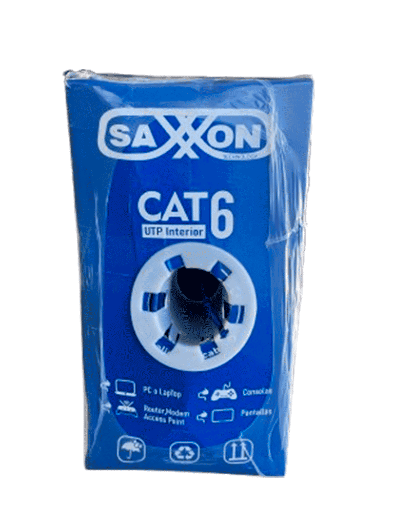 SAXXON OUTP6CCA305AZ3 - Cable UTP CCA / Categoria 6 / Color azul obscuro / Interior / 305  Mts / Redes / Video / 4 Pares