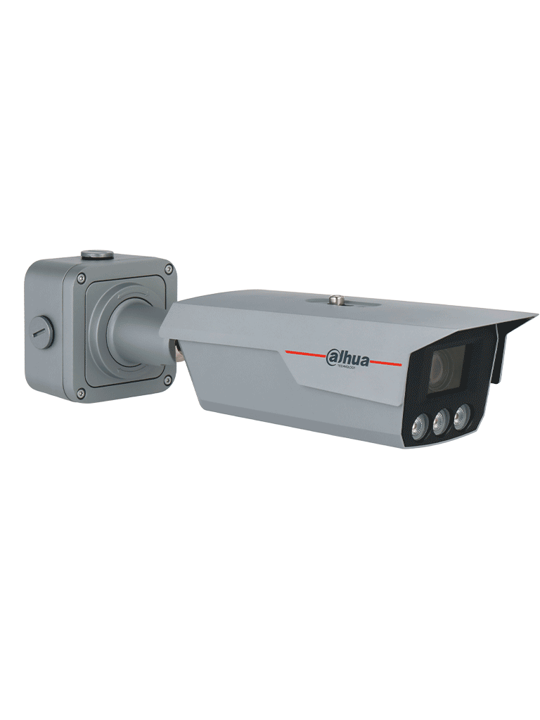 DAHUA ITC-ITC431-RW4F - Cámara IP LPR 4 MP/ Monitoreo inteligente del tráfico/detección de vehículos (tipo, color, marca)/Detección de flujo de tráfico/ Iluminación 23-30 m/ Lente motorizado 8 mm–32 mm/ Captura hasta 180km/Luz dual/IP68/PoE/IK10/