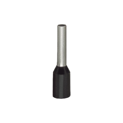 Terminal de Crimpado / Hembra 1.5 mm² AWG 16 / Camisa Plástica Negra / Crimpado Hermético Estanco al Gas / Cobre Electrolítico / Según DIN 46228