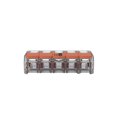 Conector Eléctrico / Borne de Conexión con Palancas / 5 Puntos / 32A 450V / CAGE CLAMP® / Policarbonato Transparente / Para 0.14-4 mm²