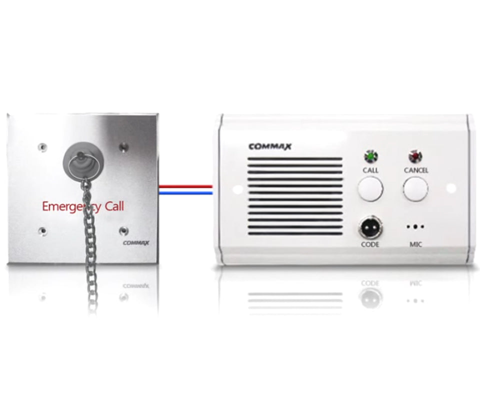 COMMAX ES420 - Botón de emergencia con cadena para sistema de llamado de enfermería / Uso en regaderas, con protección contra agua / Conexión con JNS4CS a 2 hilos / Activa luz de corredor