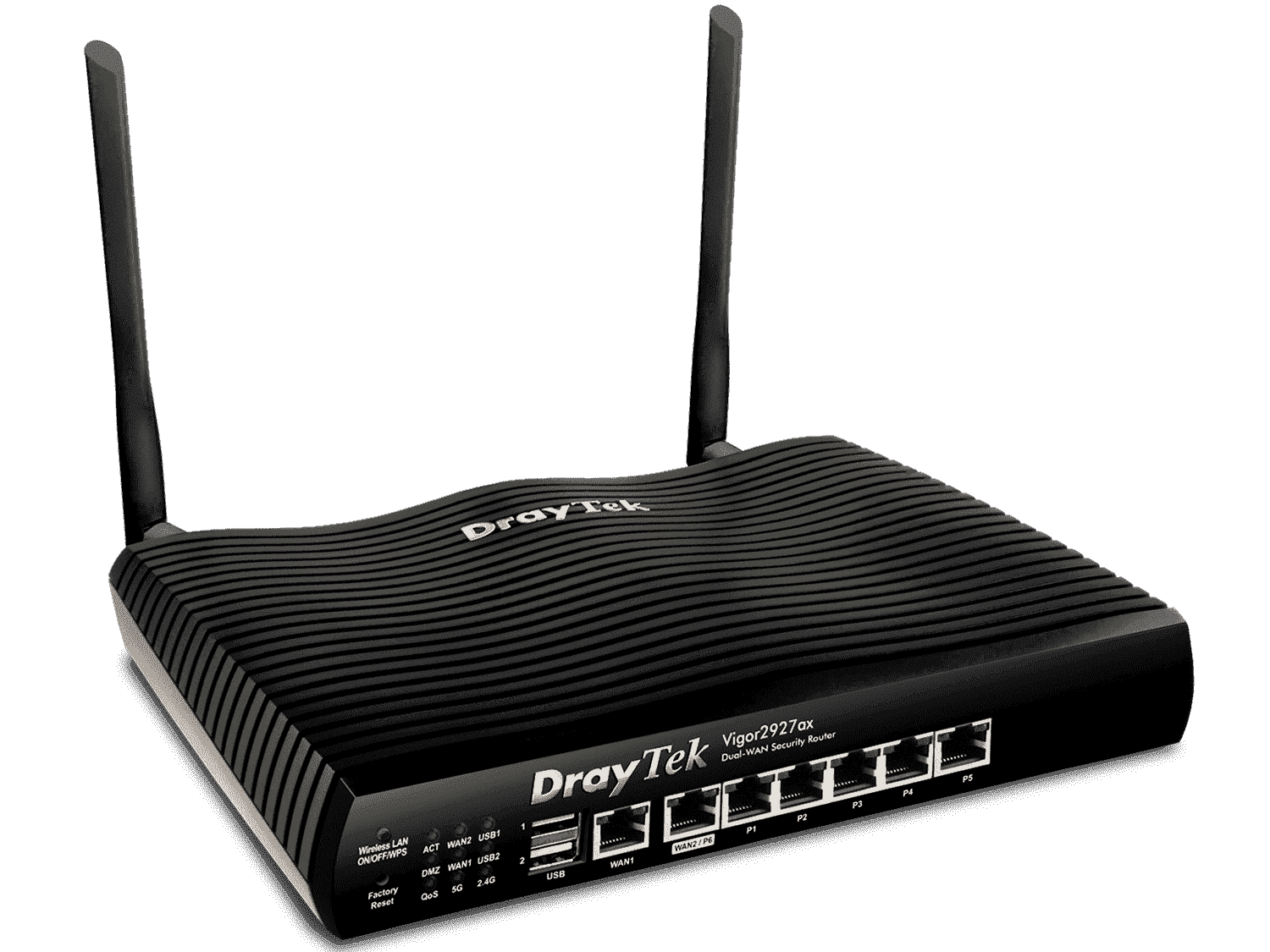 DRAYTEK VIGOR2927AC- Ruteador Inalámbrico Multi WAN con 1 puerto WAN GE RJ45, 1 puerto intercambiable LAN & WAN, 5 puertos LAN GE, 50 VPN, 2 puertos USB y WiFi AC hasta 1733 Mbps