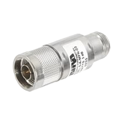 Atenuador en Línea de 1 dB, 2 Watt Máximo, DC-4 GHz, Conectores N Macho-Hembra.