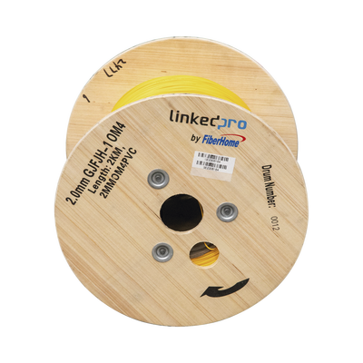 Fibra Óptica Multimodo OM4, 2 mm, Simplex, Tight Buffer, 900 micras, Color Amarillo