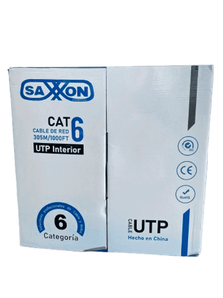 SAXXON OUTP6CCA305BC - Cable UTP CCA / Categoria 6 / Color blanco / Interior / 305  Mts / Redes / Video / 4 Pares