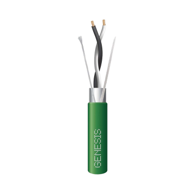 Bobina de 305 Metros (1000 Pies) / Cable 2 x 22 AWG / Color Verde / Blindado / Plenum / Trenzado para Aplicaciones de Transmisión de Datos a Alta Velocidad para Automatización, EIA-485, BACnet y Otros Sistemas de Comunicación