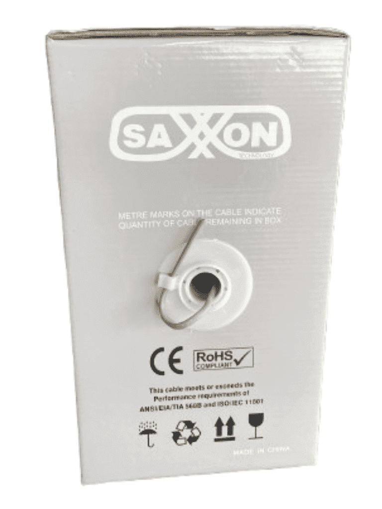 SAXXON OCAT3CCA - Bobina de Cable UTP Cat3/ 305 Metros/ CCA/ Color Gris/ Uso Interior/ 2 Pares/ Para Usos Multiples/