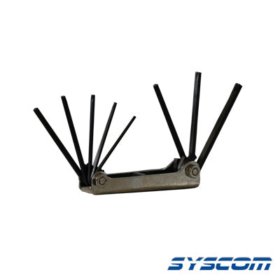 Juego de 8 llaves TORX: T9, T10, T15, T20, T25, T27. T30 y T40.