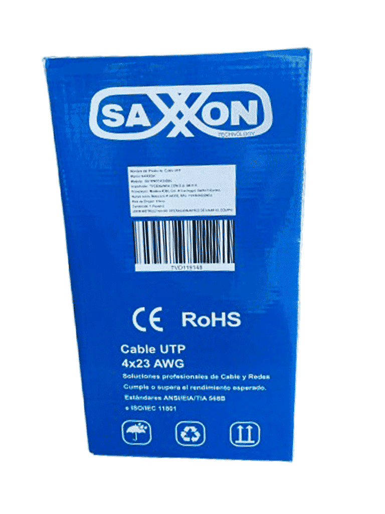 SAXXON OUTP6CCA305BC - Cable UTP CCA / Categoria 6 / Color blanco / Interior / 305  Mts / Redes / Video / 4 Pares
