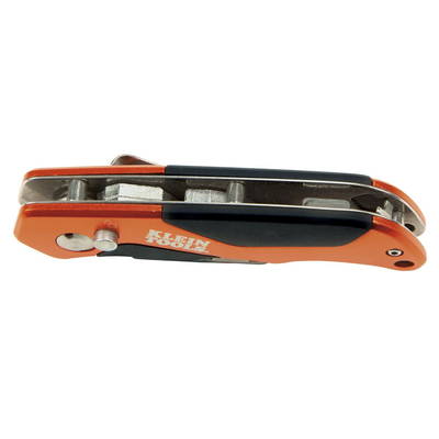 Navaja Multiusos Plegable de Uso Rudo con Botón de Expulsión y Cortacables.