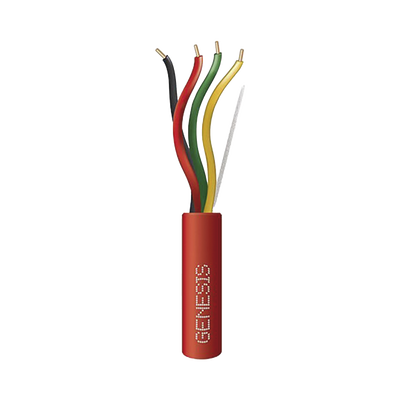 Carrete de 305 Metros (1000 Pies) de Alambre / 4 x 14 AWG / Plenum / Tipo FPLP-CL3P / Resistente al Fuego / Color Rojo / Para Sistemas Contra Incendio o Sistemas de Evacuación