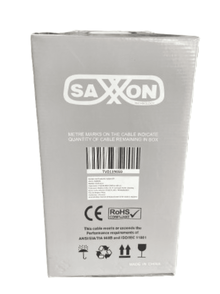 SAXXON OCAT3CCA - Bobina de Cable UTP Cat3/ 305 Metros/ CCA/ Color Gris/ Uso Interior/ 2 Pares/ Para Usos Multiples/