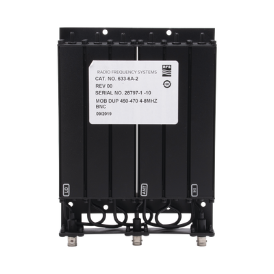 --Descontinuado-Duplexer Compacto de Rechazo de Banda, 450-470 MHz, 6 cavidades, 50 Watt.