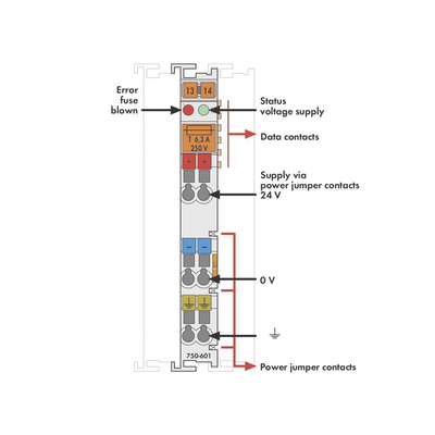 Fuente de Alimentación / 24 VDC / 6.3 A / Portafusible / CAGE CLAMP® / LED Indicadores / IP20 / DIN-35 Rail