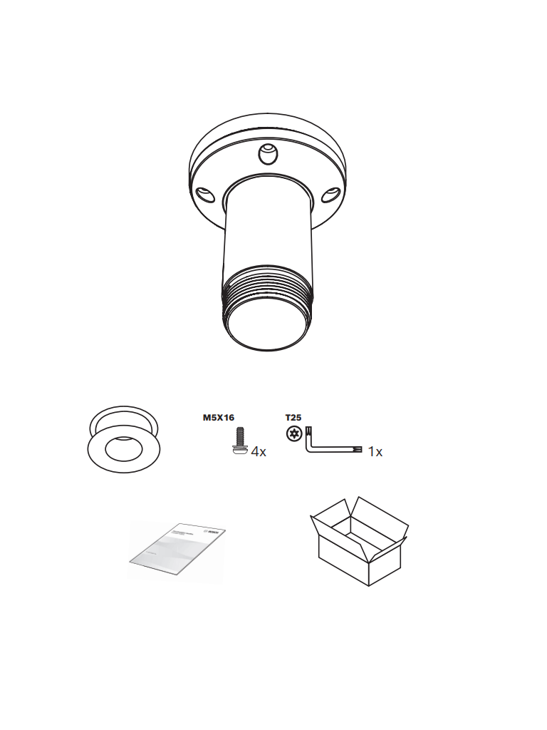 BOSCH V_NDAUPMTS - Soporte tubo colgante, 4" (11cm)