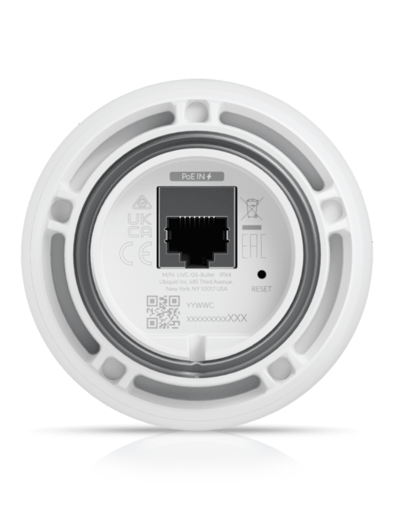 UBIQUITI UVC-G5-Bullet - Cámara IP bullet para exterior 4 MP con Iluminadores IR 9 mts, Lente fijo, micrófono integrado y detección de eventos de IA