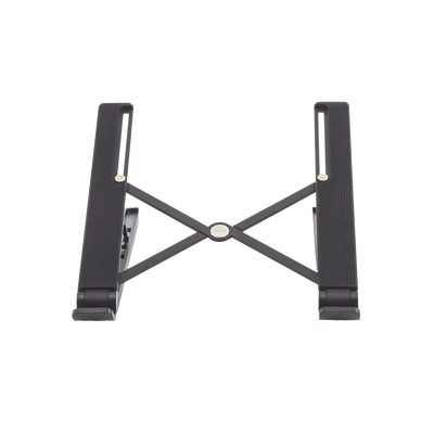 HUB (Docking Station) 5 en 1 con Soporte para Laptop | 2 USB 3.0 a 5Gbps | HDMI 4K@30Hz | Memoria Micro SD (TF) + SD | Amplia Compatibilidad de 10-15" | Ajuste de Altura | Aluminio | PC+ABS | Silicona | Color Negro.