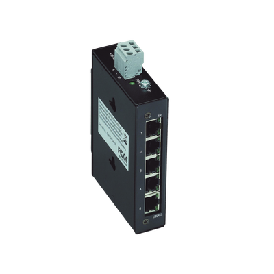 Switch Industrial ECO / 5 Puertos 100Base-TX / 10/100 Mbps Auto-Negotiation / Auto-MDI/MDI-X / Alimentación 18-30 VDC / IP30 / Montaje DIN-35