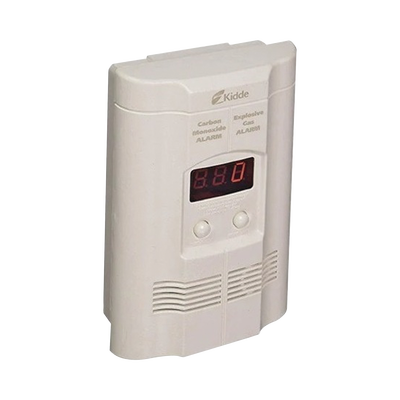 Detector Autónomo de Monóxido de Carbono (CO) y Gases Explosivos (Propano y Metano)  | Pantalla Digital | Conexión Directa a 120 Vca | Batería de Respaldo Incluida  | Paquete de 2 Pzas