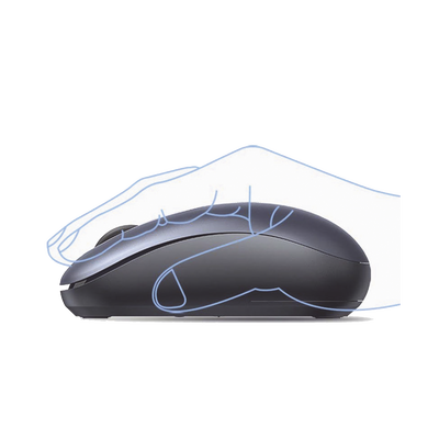 Mouse Inalámbrico 2.4G 800/1200/1600/2400 DPI | Función de 3 botones | Alcance 10m | Silencioso |  Ergonómico | Anti-caída y Anti-interferencias | Batería Alcalina AA incluida  | Midnight Blue.