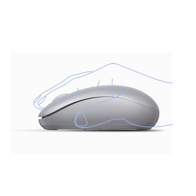 Mouse Inalámbrico 2.4G 800/1200/1600/2400 DPI | Función de 3 botones | Alcance 10m | Silencioso |  Ergonómico | Anti-caída y Anti-interferencias | Batería Alcalina AA incluida  | Color Grey.