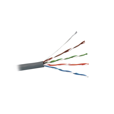 Bobina de Cable UTP de 4 Pares, Cat5e, PVC (CM), Color Gris, 24 AWG, 305 Metros (1000 Pies)