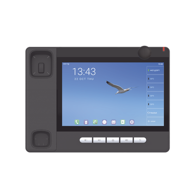 Teléfono IP  Android 9.0 Empresarial para 20 líneas SIP, pantalla táctil, Wi-Fi y Bluetooth, PoE, hasta 112 botones DSS, puertos Gigabit, soporta recepción de video.