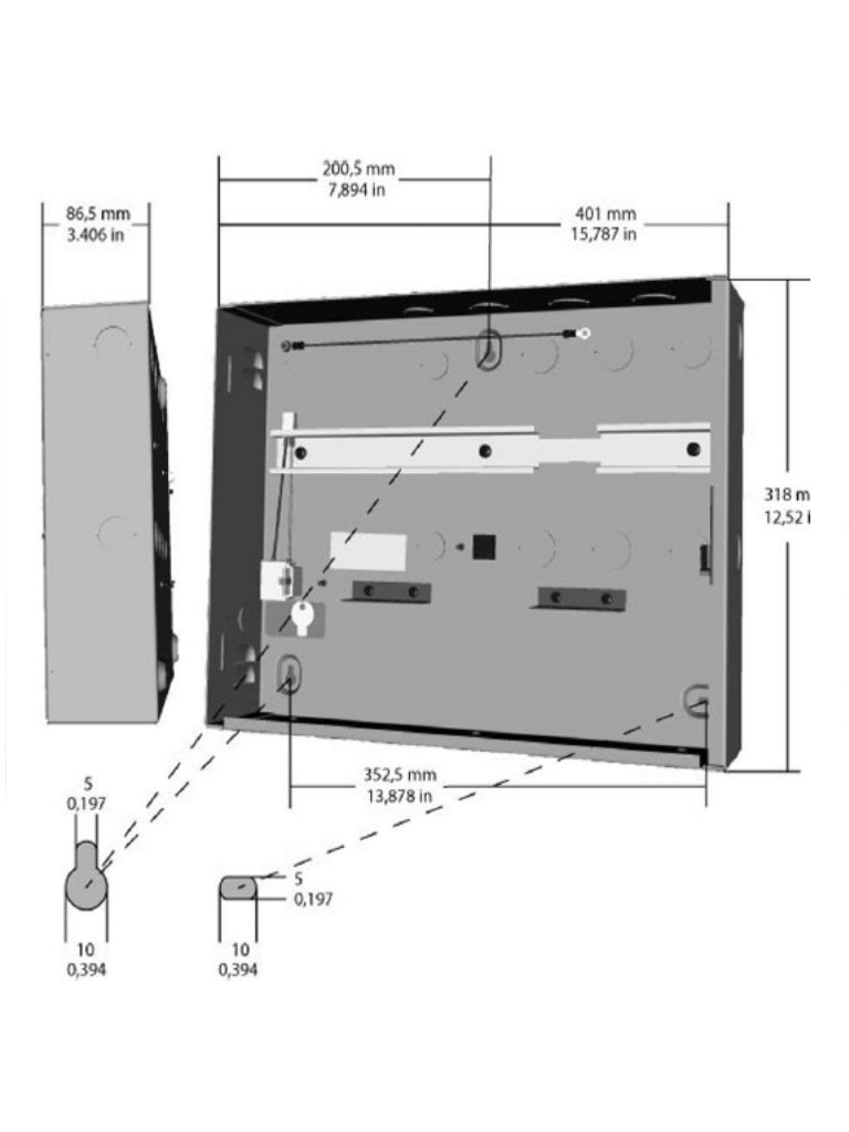 BOSCH A_AECAMC2UL01 - Caja para controlador de puertas con 1 riel