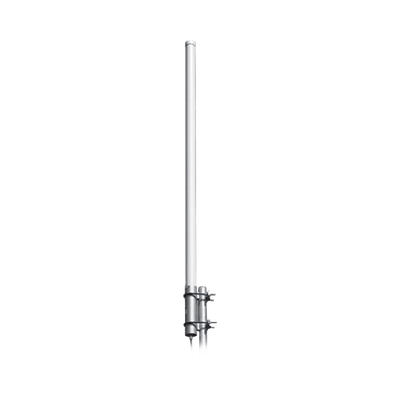 Antena Colineal de Fibra de Vidrio, Omnidireccional de Banda Aérea para Base, 118-138 MHz, 18 MHz de Ancho de Banda, Ganancia de 2.5 dBd, 500 Watt, N Hembra.