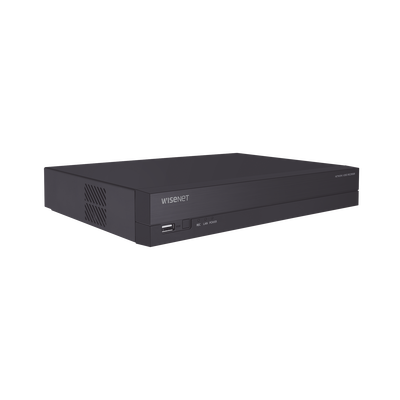 NVR 8 canales soporta hasta 8MP / H.265 / P2P Wisenet / 8 puertos PoE Plug and Play.