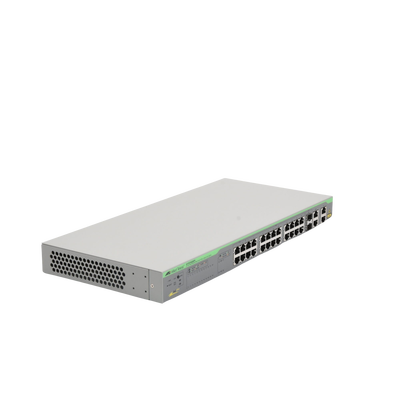 WebSmart Switch, 24 puertos PoE+ 10/100 Mbps + 2 puertos 10/100/1000 Mbps + 2 SFP Gigabit Combo, 193 W