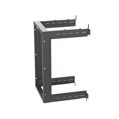 Rack PanZone® de Montaje en Pared, de 19in, Profundidad Ajustable, Rieles Numerados y Roscados #12-24, 18 UR, Color Negro