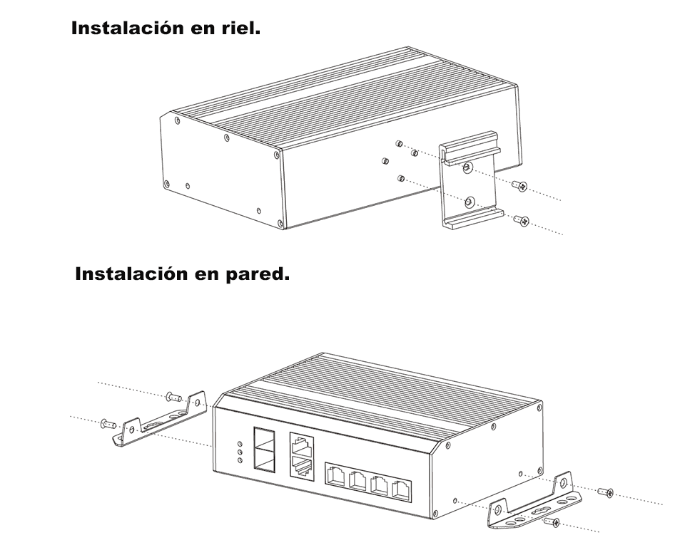 UTEPO UTP7204GEHPOE - Switch Gigabit industrial high PoE, 4 puertos, 802.3af/at, 2 puertos combo uplink Gigabit, hasta 60W por puerto, 120W totales, DIN rail