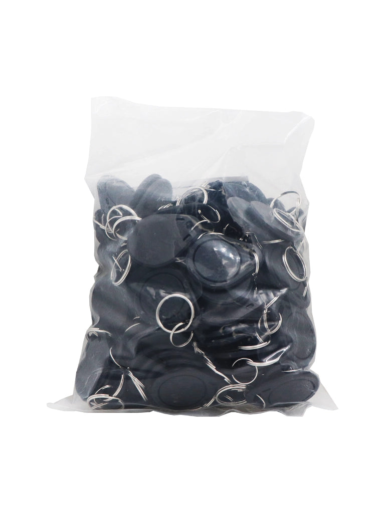 ZKTECO TAG03ID - Bolsa con 100 Llaveros ID con Frecuencia de 125 kHz, con Folio Grabado, Color Negro