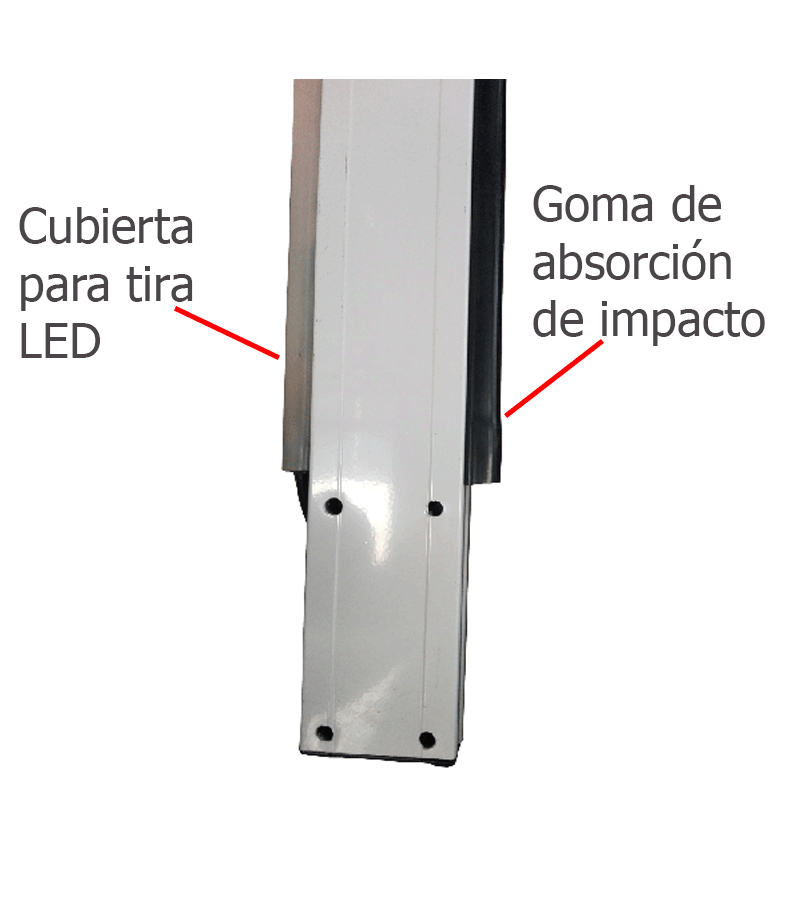 WEJOIN WJLBM4L - Brazo recto Izquierda LED tipo rectangular de 4 metros / Compatible con barrera  LED izquierda