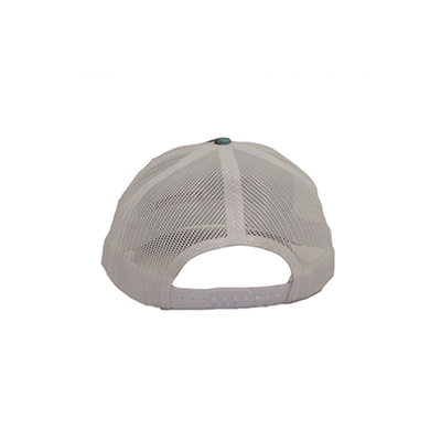 Gorra color azul y blanco con logo simrad
