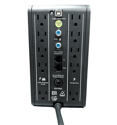 CDP R-Smart2010 - UPS de 2000VA / 1200W con pantalla LCD, 10 terminales de salida: 5 con respaldo y AVR, y 5 con supresión de picos.