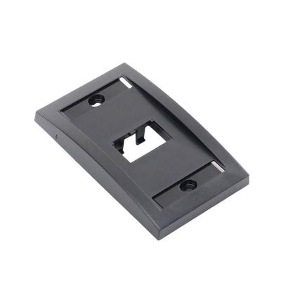 Placa de Pared Vertical Ejecutiva, Salida de 2 Puertos Mini-Com, Con Espacios Para Etiquetas, Color Negro