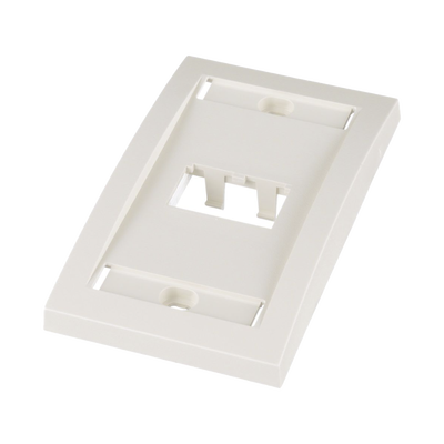 Placa de Pared Vertical Ejecutiva, Salida Para 2 Puertos Mini-Com, Con Espacios Para Etiquetas, Color Blanco Mate