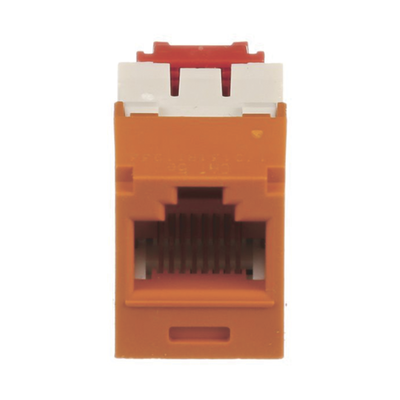 Conector Jack RJ45 Estilo TG, Mini-Com, Categoría 5e, de 8 Posiciones y 8 Cables, Color Naranja