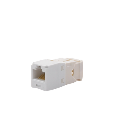 Conector Jack RJ45 Estilo TG, Mini-Com, Categoría 6, de 8 Posiciones y 8 Cables, Color Blanco