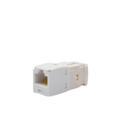 Conector Jack RJ45 Estilo TG, Mini-Com, Categoría 6, de 8 Posiciones y 8 Cables, Color Blanco