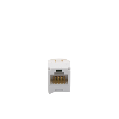 Conector Jack RJ45 Estilo TG, Mini-Com, Categoría 6, de 8 Posiciones y 8 Cables, Color Blanco