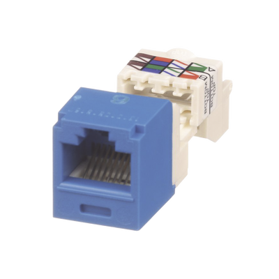 Conector Jack RJ45 Estilo TP, Mini-Com, Categoría 6, de 8 posiciones y 8 cables, Color Azul